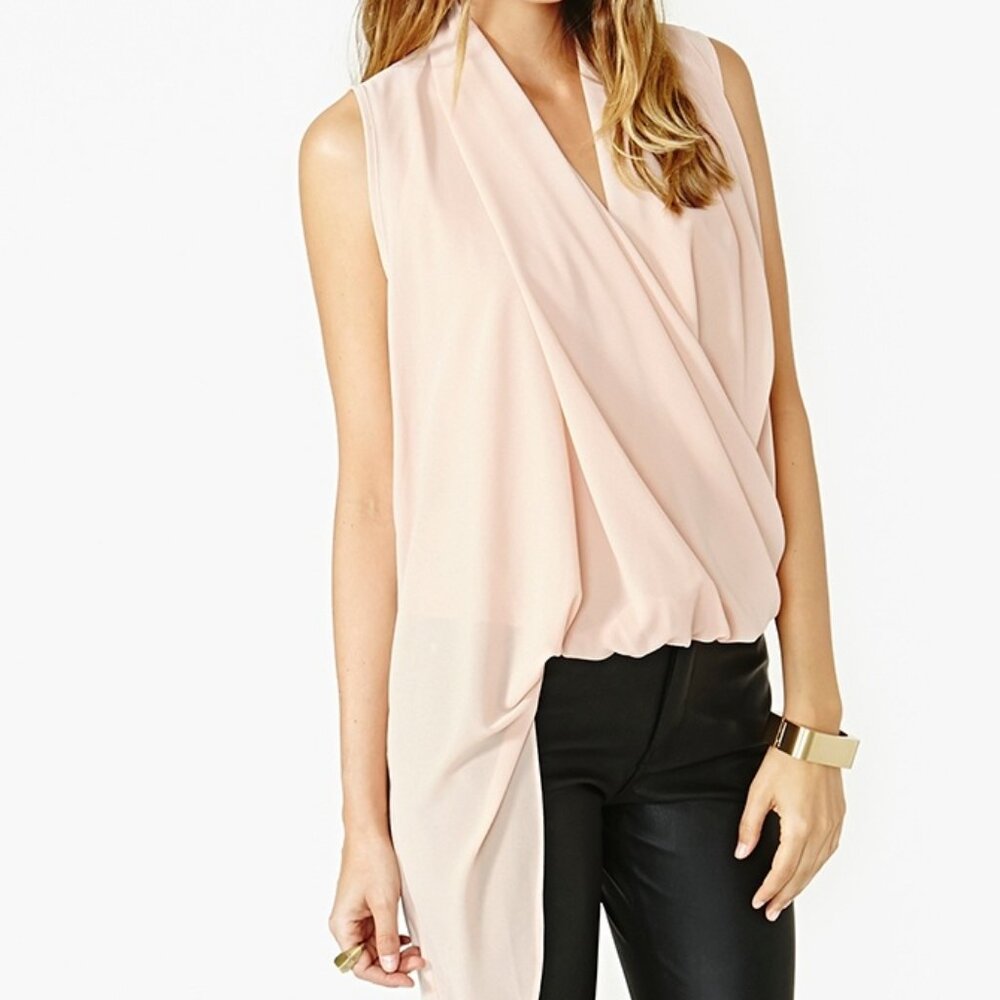English Rose Asymmetrical Sleeveless Shirt